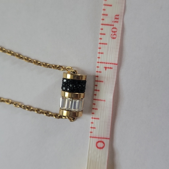 Michael Kors Gold Baguette & Pave Barrel Pendant Mkj3843710 Necklace - Picture 10 of 10